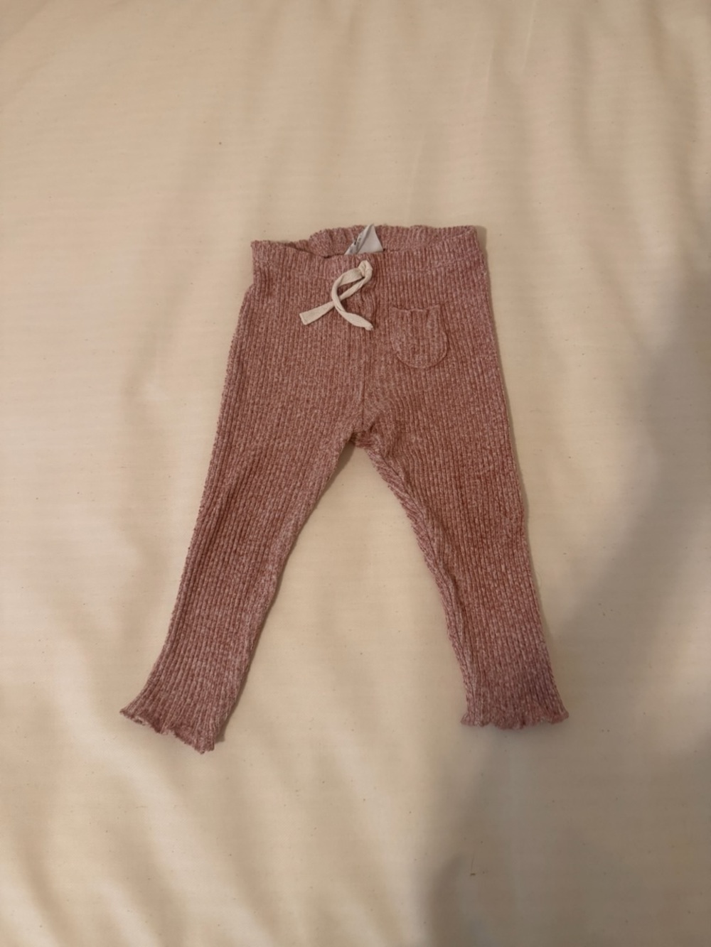 Zara Ribbed Knit Kids Leggings - Dusty Rose